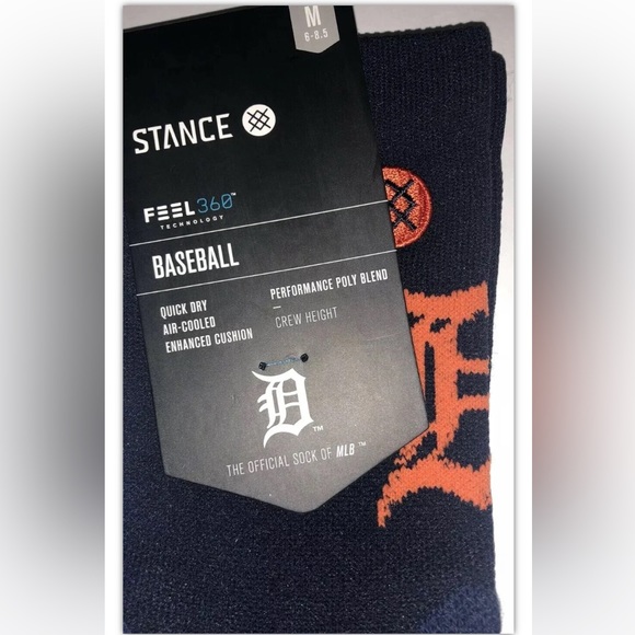 Stance MLB Tigers Diamond Pro Crew Socks 1 Pair Men 6-8.5 Navy Detroit Baseball - Picture 6 of 8